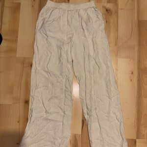 Casual Cream Linen Pants